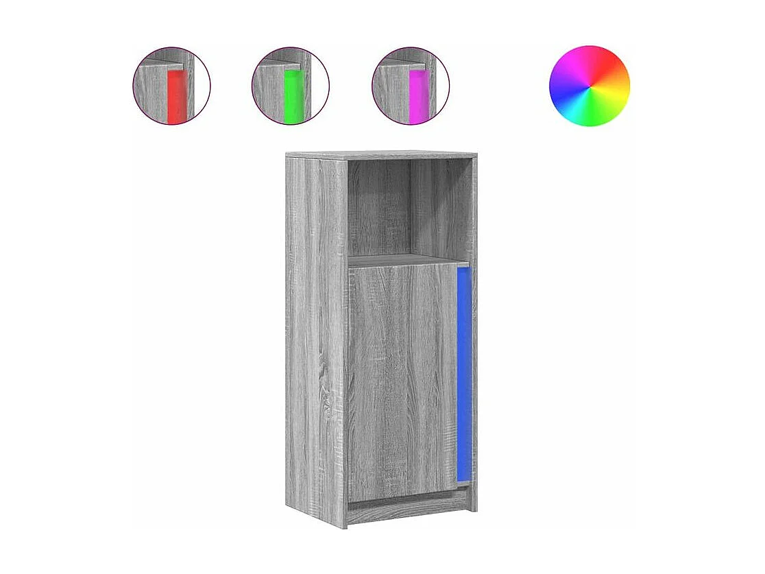 Buffet avec LED sonoma gris 42,5x34x100 bois d'ingénierie