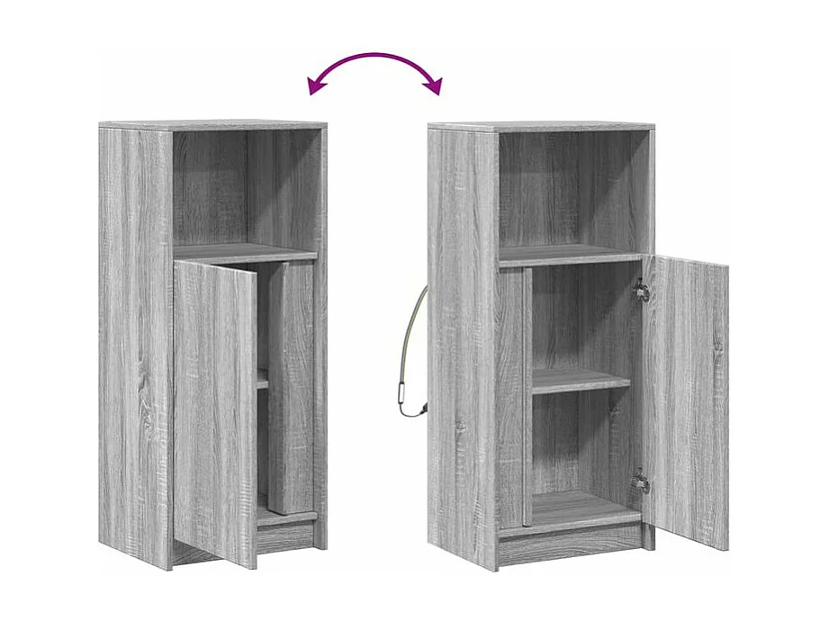 Buffet avec LED sonoma gris 42,5x34x100 bois d'ingénierie