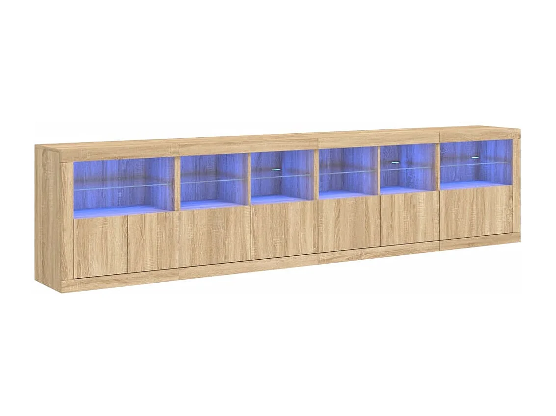 Buffet avec lumières LED chêne sonoma 283x37x67