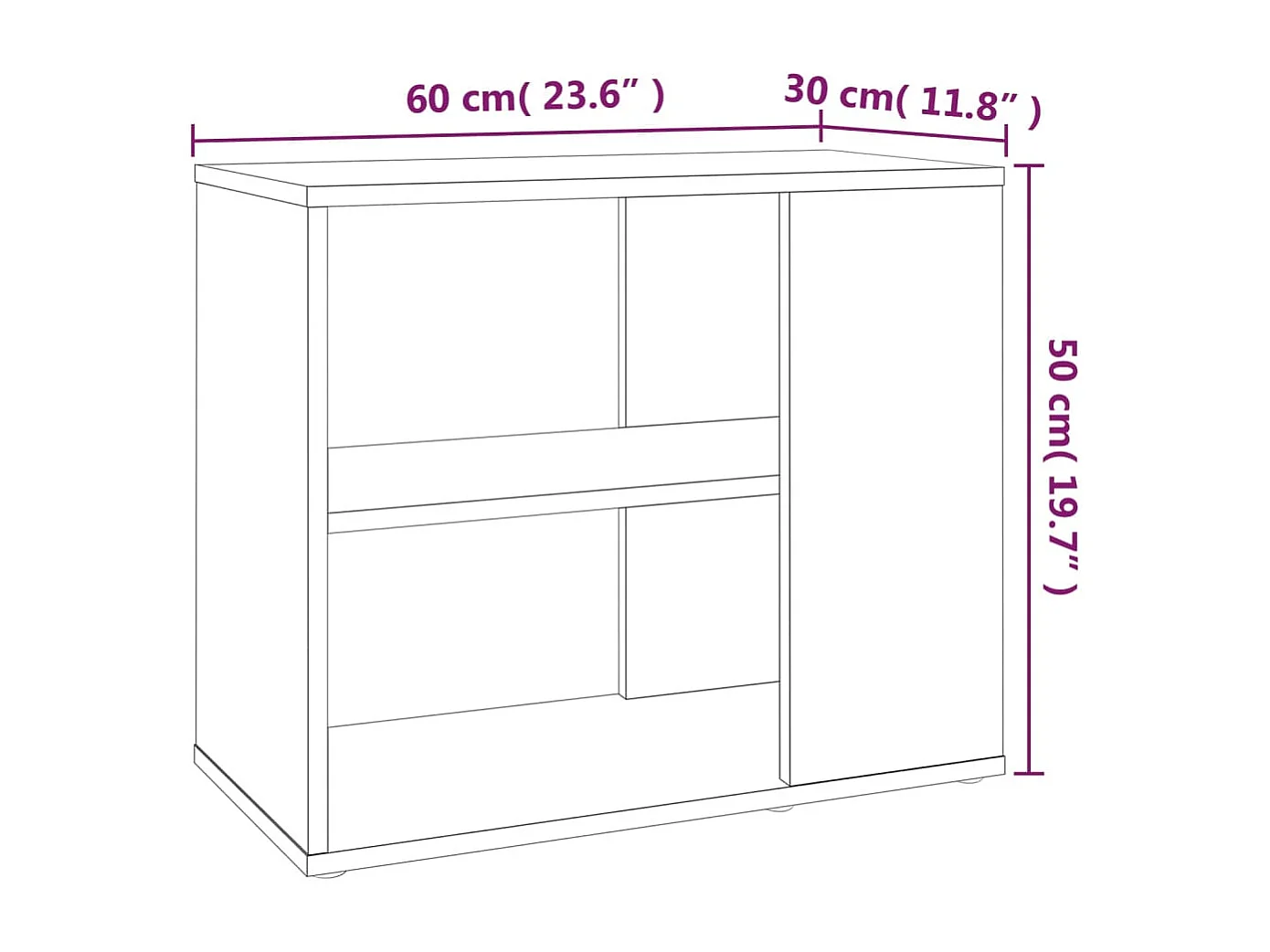 Armoire latérale Sonoma gris 60x30x50 Bois d'ingénierie