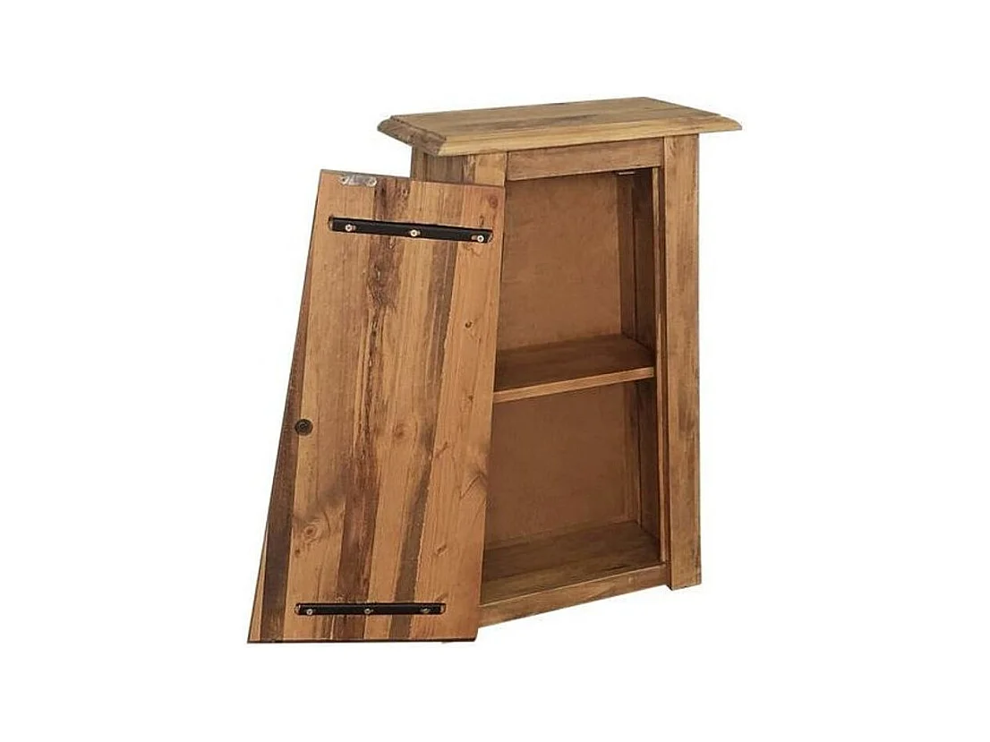 Armoire 1 porte 1 étagère pin recyclé clair Caged