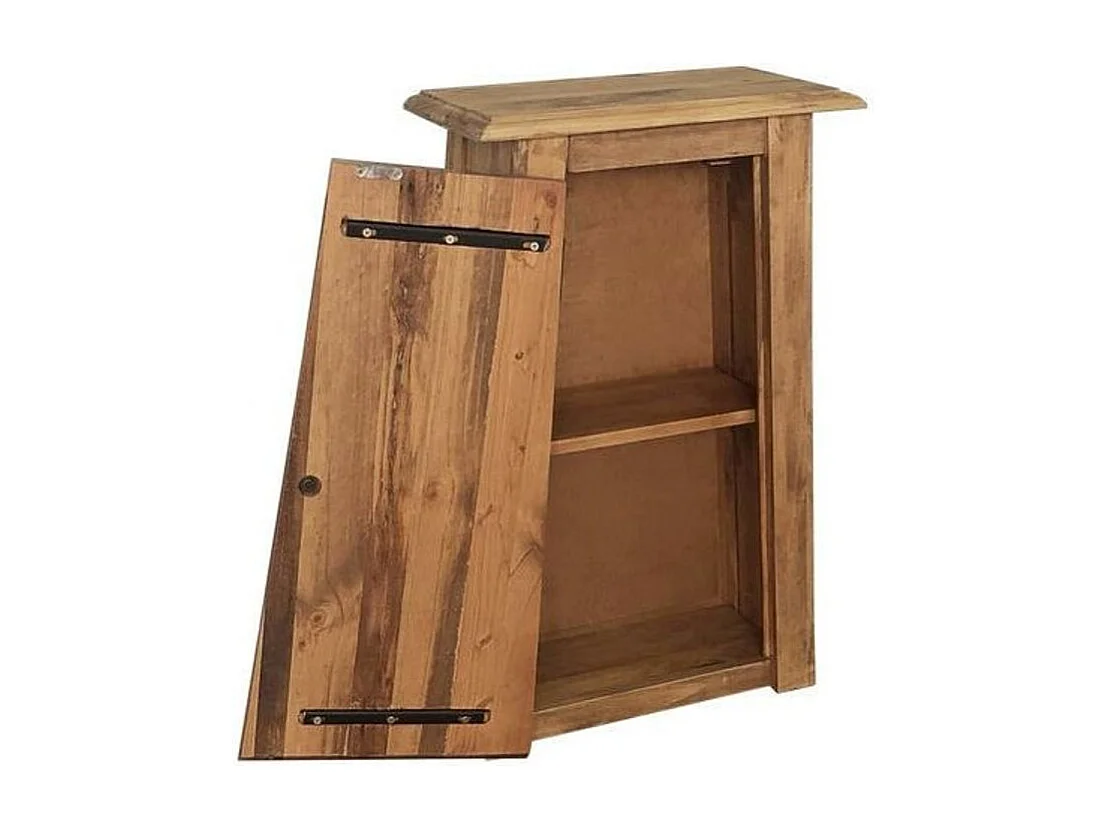 Armoire 1 porte 1 étagère pin recyclé clair Caged