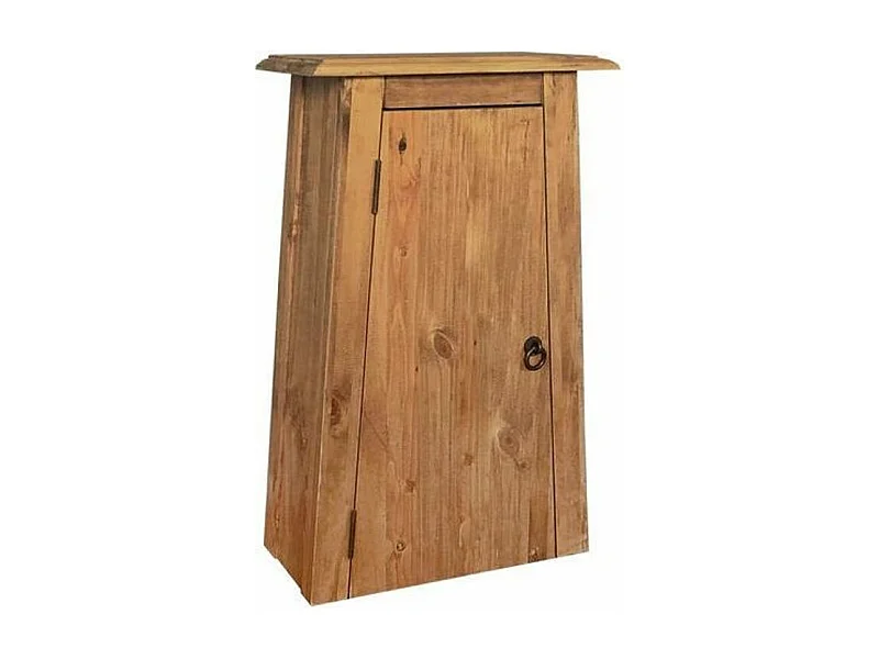 Armoire 1 porte 1 étagère pin recyclé clair Caged