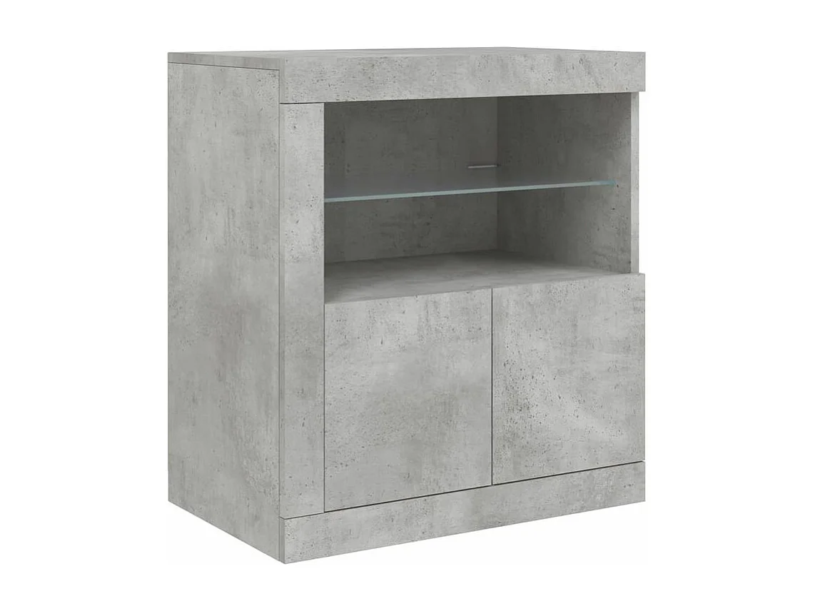 Buffet avec lumières LED gris béton 181,5x37x67