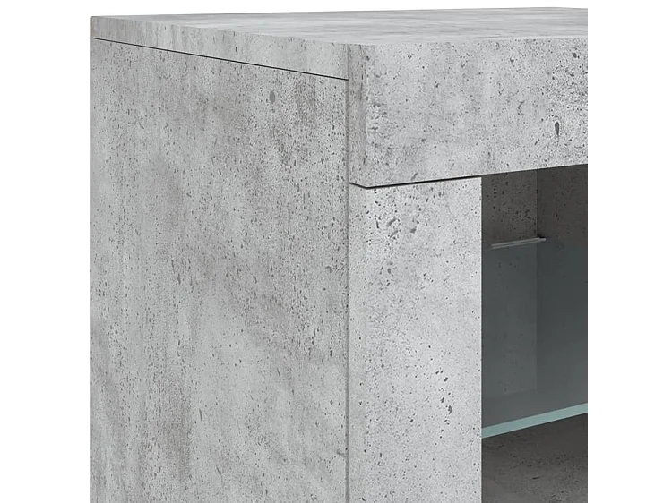 Buffet avec lumières LED gris béton 181,5x37x67