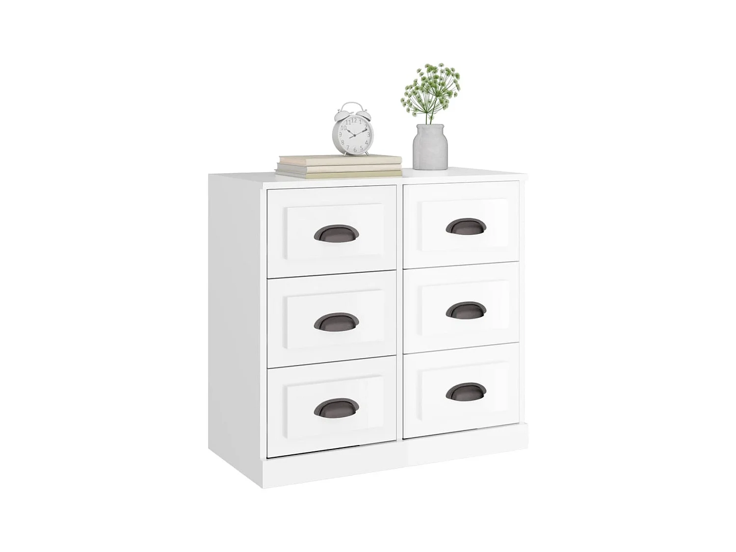 Buffet blanc brillant 70x35,5x67,5 bois d'ingénierie