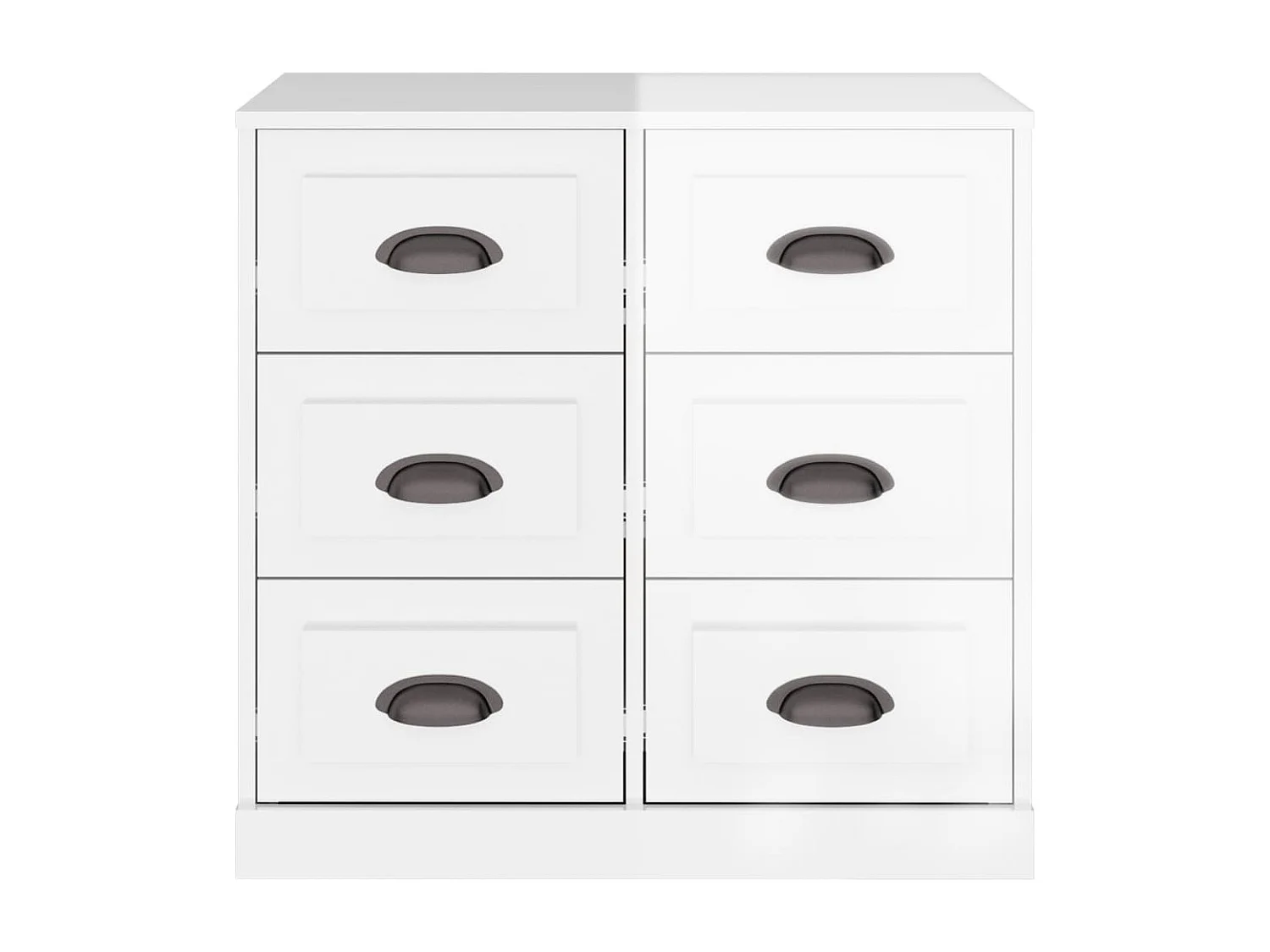 Buffet blanc brillant 70x35,5x67,5 bois d'ingénierie