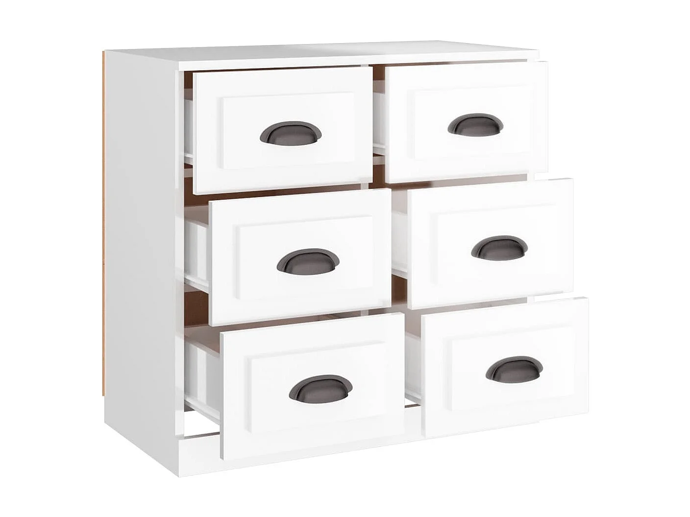 Buffet blanc brillant 70x35,5x67,5 bois d'ingénierie