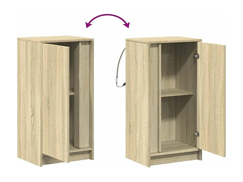 Buffet avec LED chêne sonoma 42,5x34x85 bois d'ingénierie