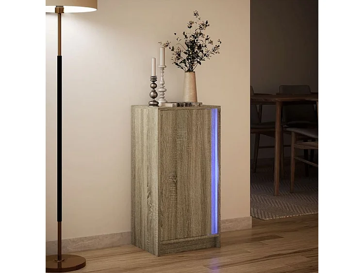Buffet avec LED chêne sonoma 42,5x34x85 bois d'ingénierie
