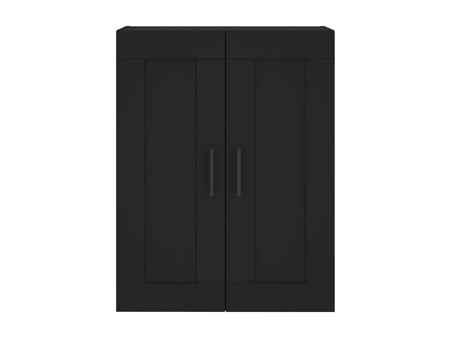 Armoires murales 2 pcs noir bois d'ingénierie