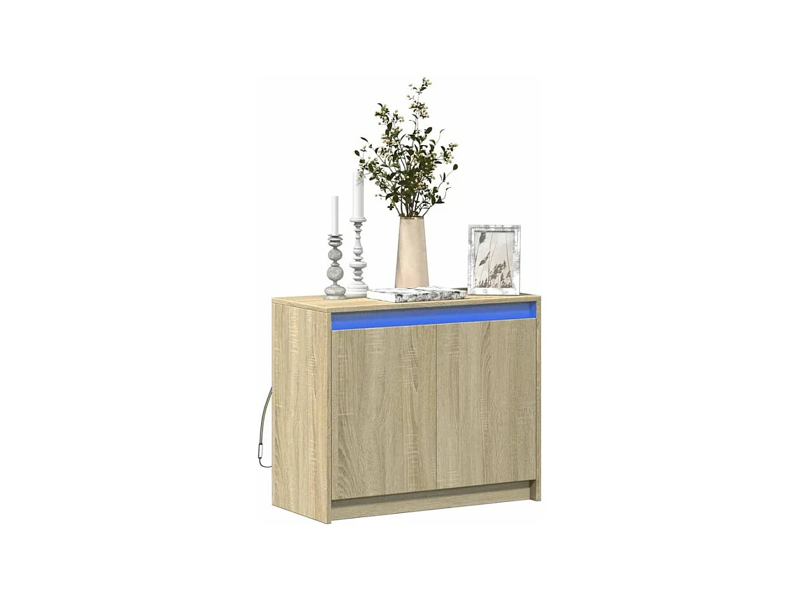 Buffet avec LED chêne sonoma 72x34x61 bois d'ingénierie