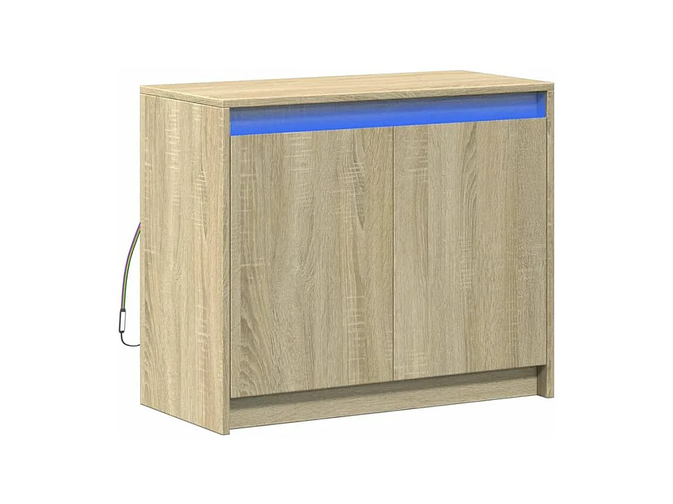 Buffet avec LED chêne sonoma 72x34x61 bois d'ingénierie