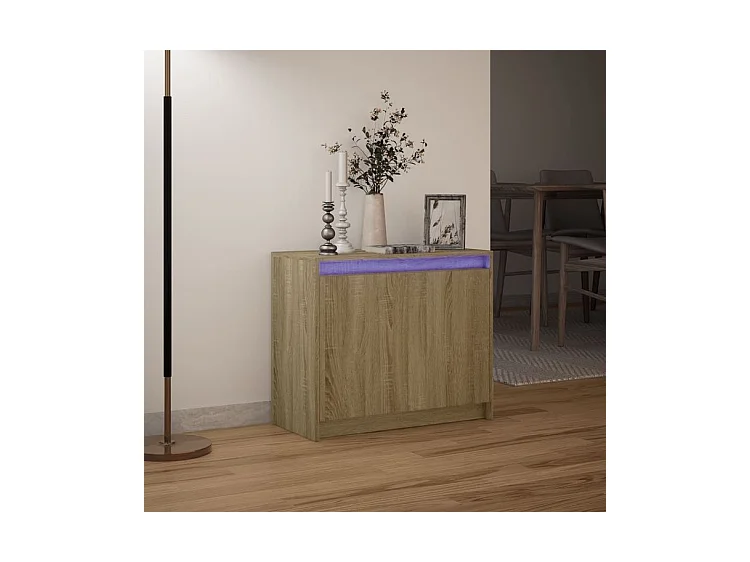 Buffet avec LED chêne sonoma 72x34x61 bois d'ingénierie