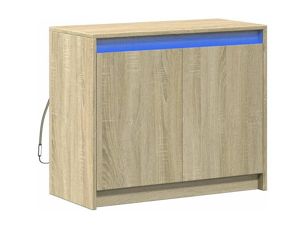 Buffet avec LED chêne sonoma 72x34x61 bois d'ingénierie