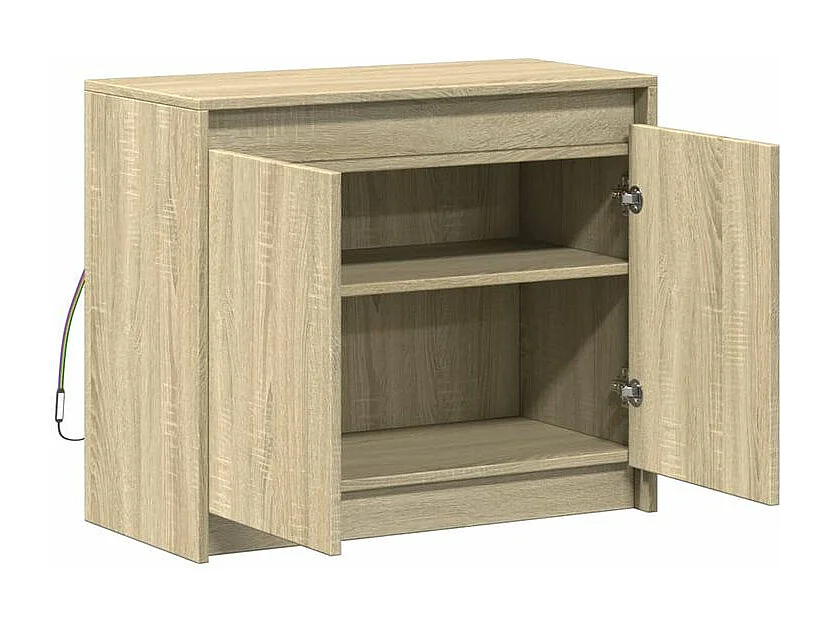 Buffet avec LED chêne sonoma 72x34x61 bois d'ingénierie