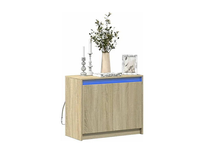 Buffet avec LED chêne sonoma 72x34x61 bois d'ingénierie