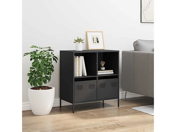 Buffet noir 68x39x73,5 acier laminé à froid