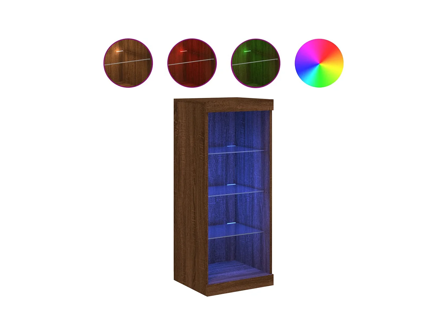 Buffet avec lumières LED chêne marron 41x37x100