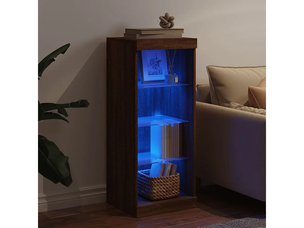 Buffet avec lumières LED chêne marron 41x37x100
