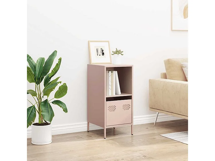 Buffet rose 35x39x73,5 acier laminé à froid