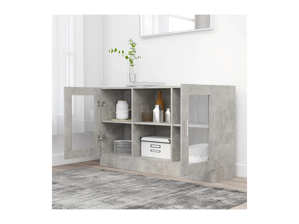 Armoire à vitrine Gris béton 120x30,5x70