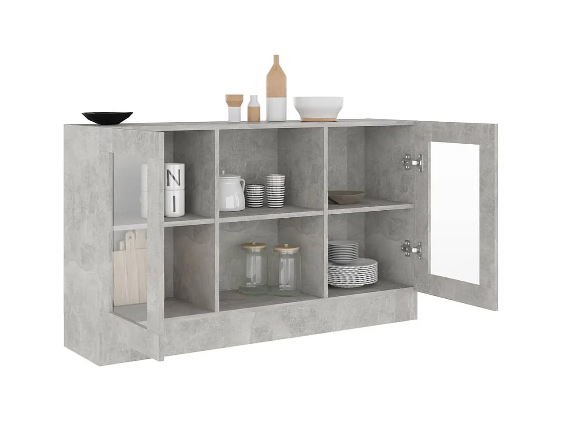 Armoire à vitrine Gris béton 120x30,5x70
