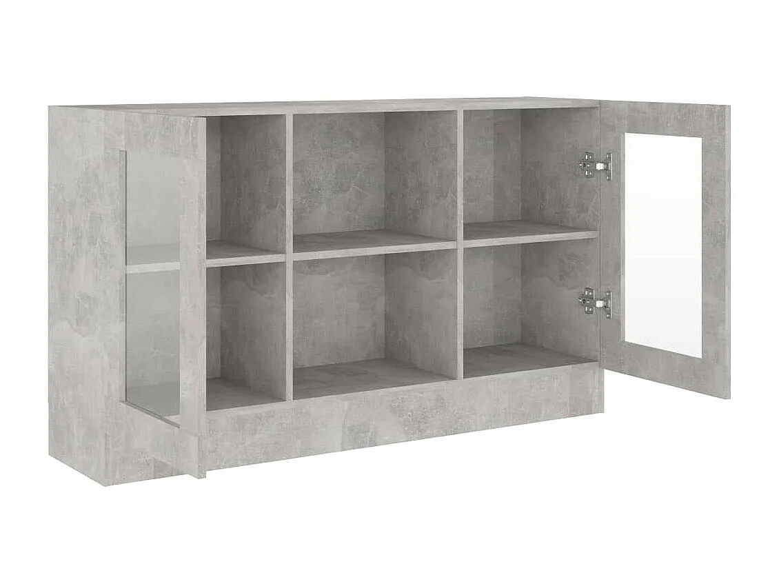 Armoire à vitrine Gris béton 120x30,5x70