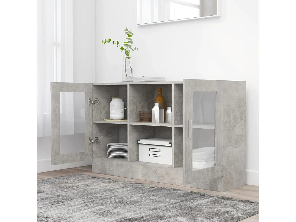Armoire à vitrine Gris béton 120x30,5x70