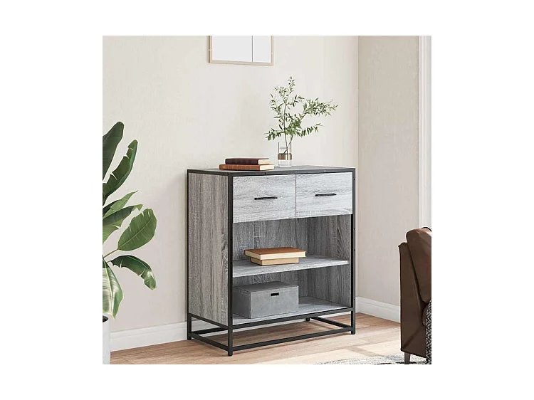 Buffet sonoma gris 68x35x76 bois d'ingénierie