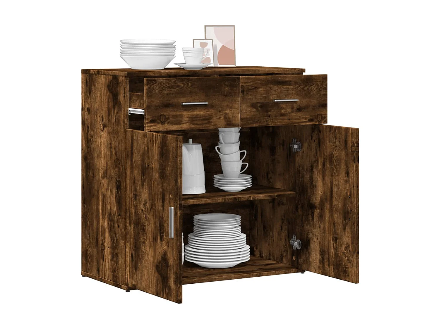 Buffet chêne fumé 79x38x80 bois d'ingénierie