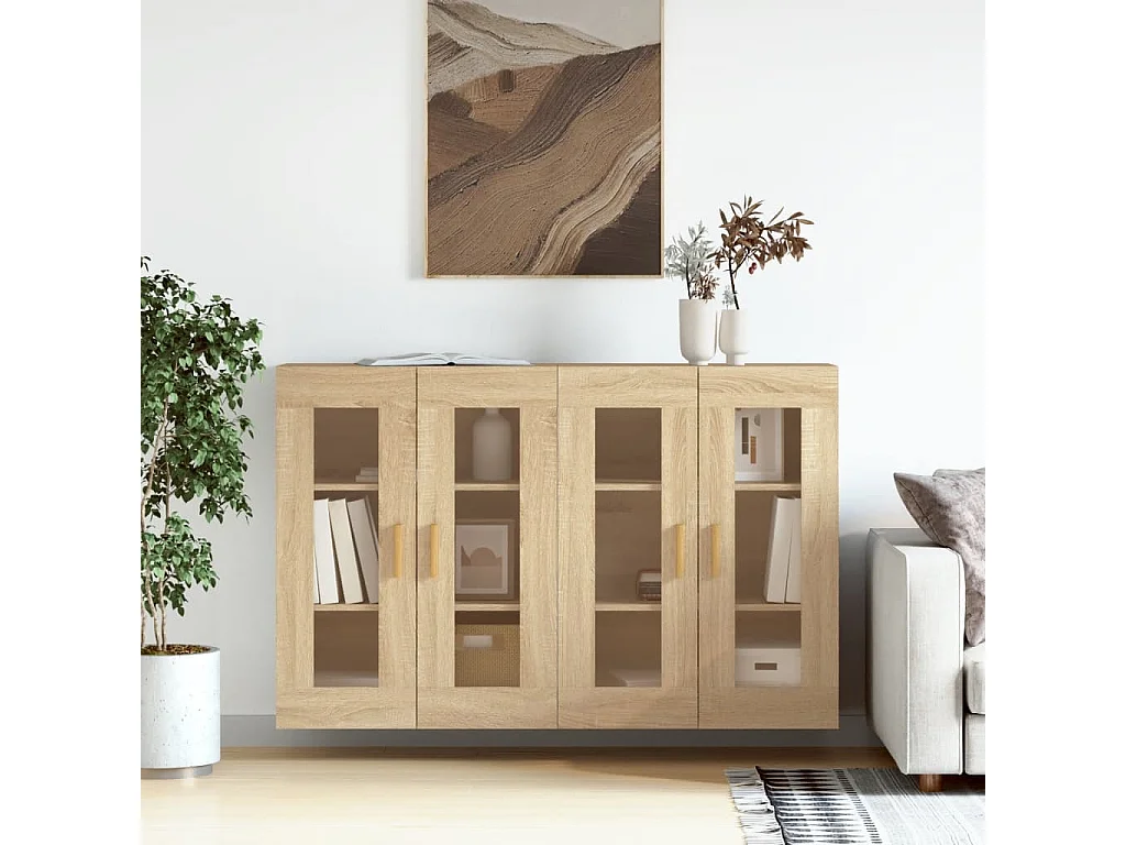 Armoires murales 2 pcs chêne sonoma bois d'ingénierie