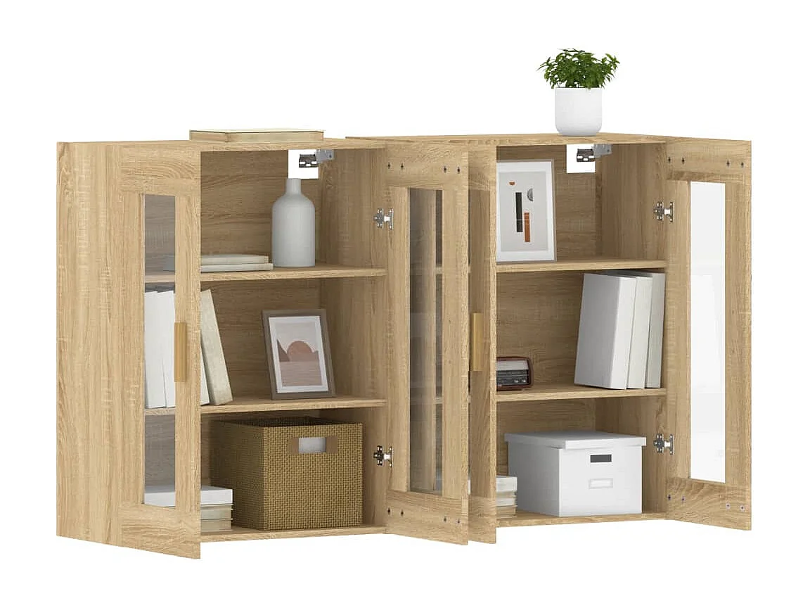 Armoires murales 2 pcs chêne sonoma bois d'ingénierie