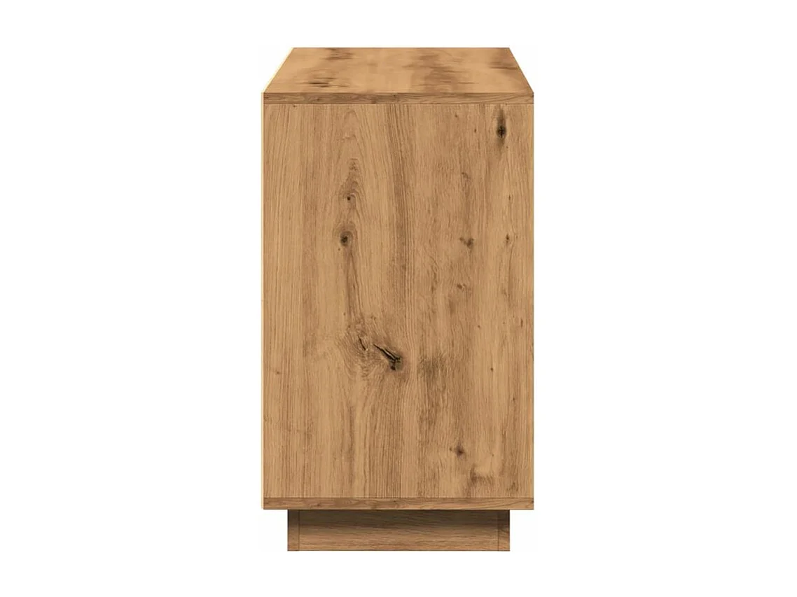 Petit buffet 2 portes 1 étagère extérieure 102cm – Modèle Novila-Couleur Marron clair