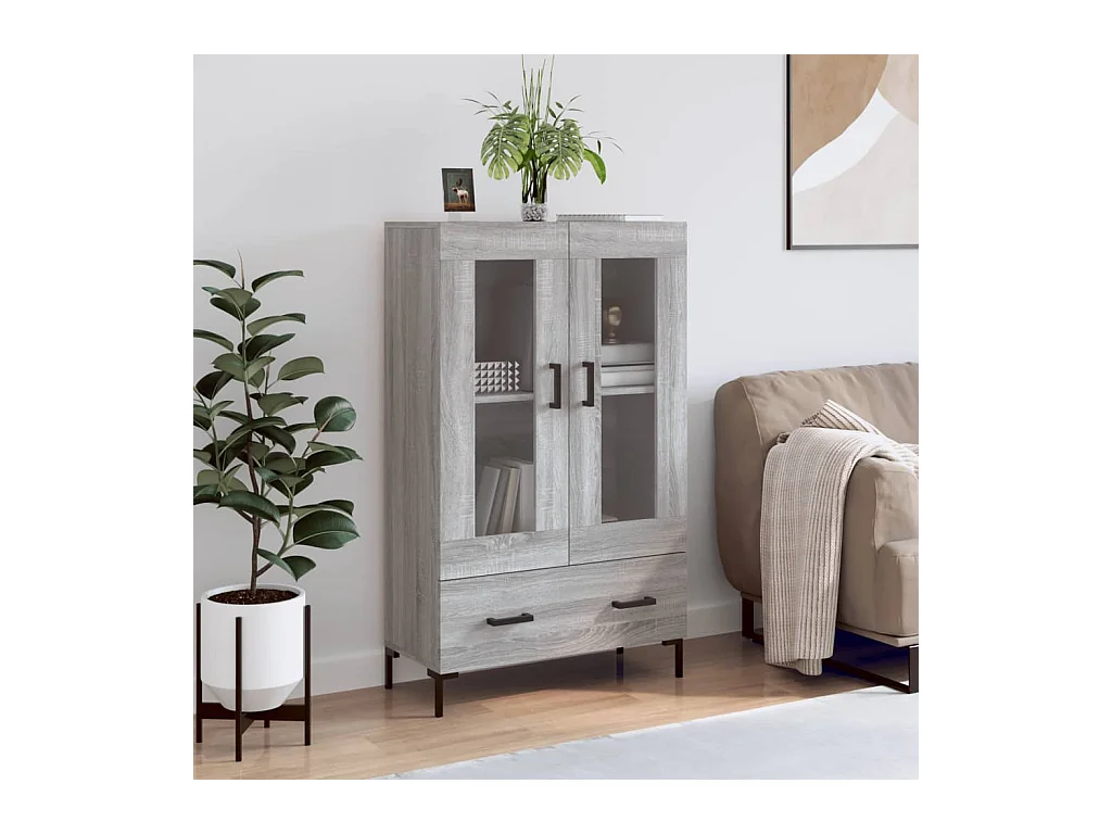 Buffet haut sonoma gris 69,5x31x115 bois d'ingénierie