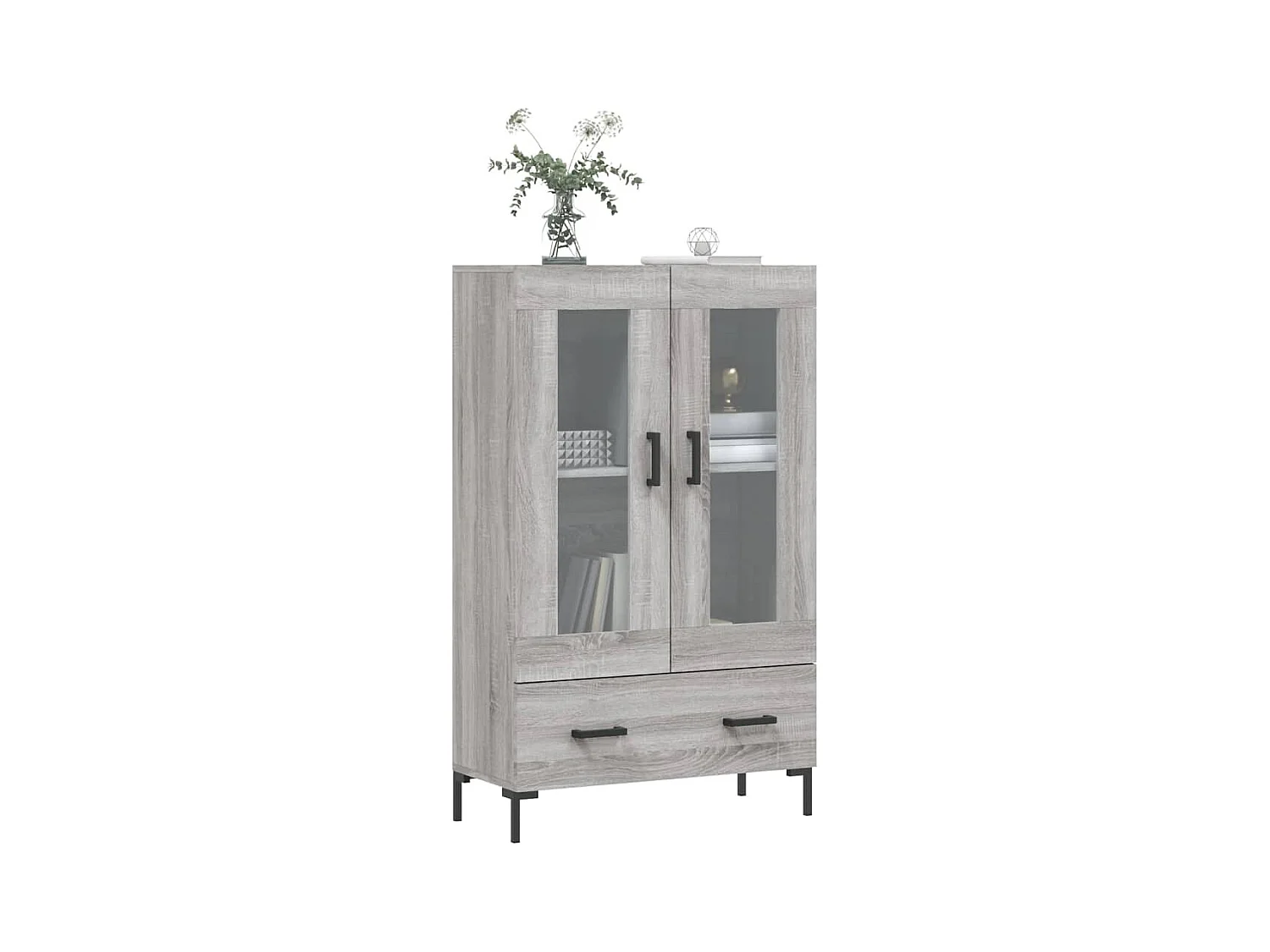 Buffet haut sonoma gris 69,5x31x115 bois d'ingénierie