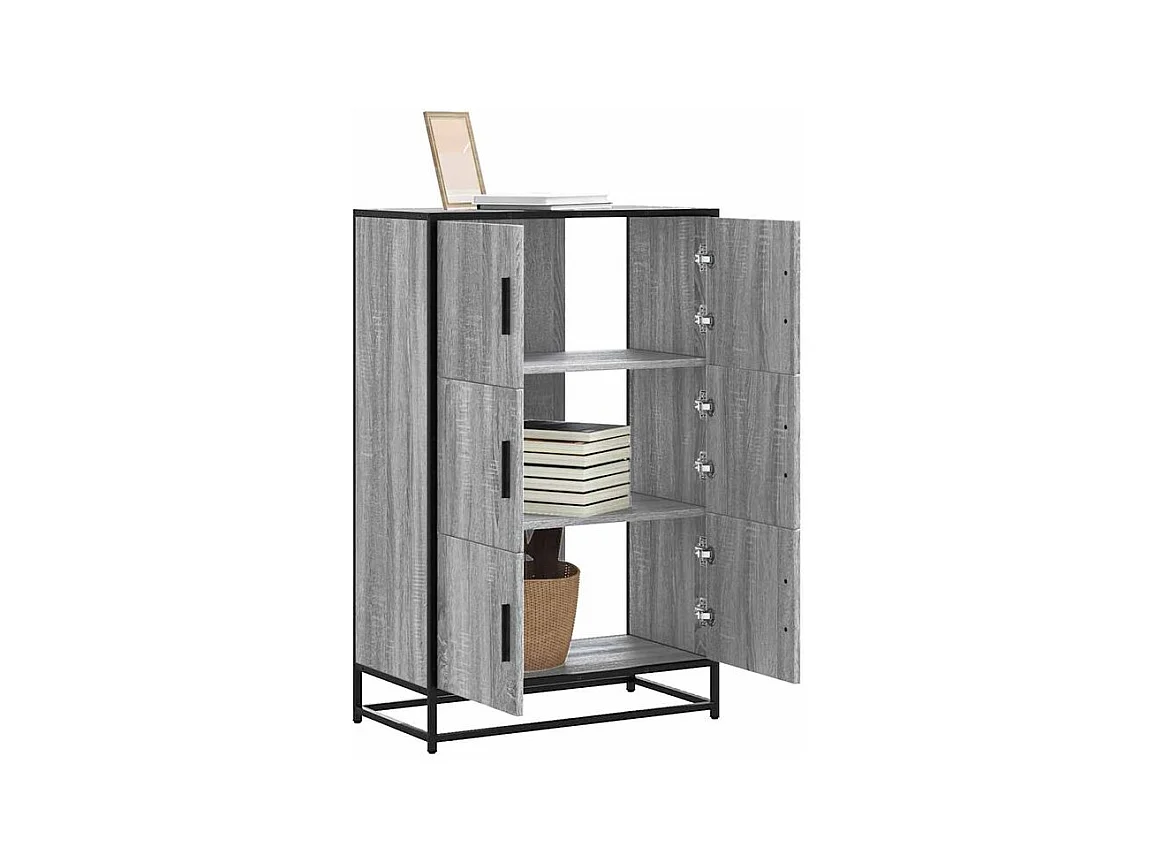 Buffet haut sonoma gris 68x35x106,5 bois ingénierie et métal