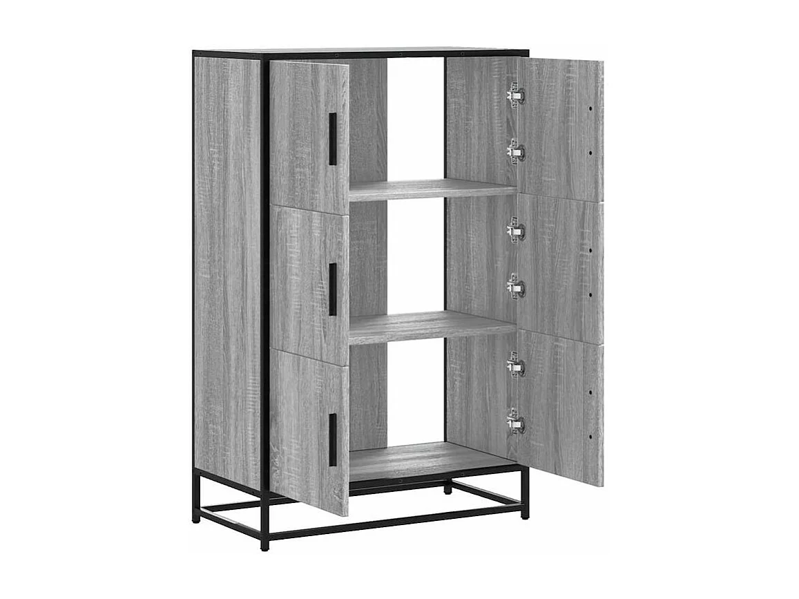 Buffet haut sonoma gris 68x35x106,5 bois ingénierie et métal
