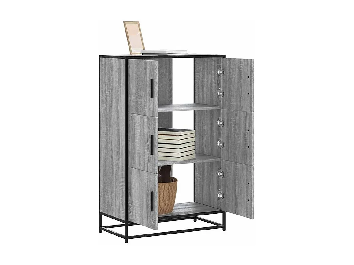 Buffet haut sonoma gris 68x35x106,5 bois ingénierie et métal