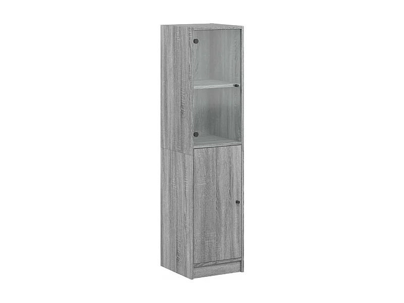Buffet avec porte en verre sonoma gris 35x37x142