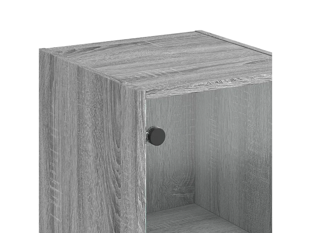 Buffet avec porte en verre sonoma gris 35x37x142