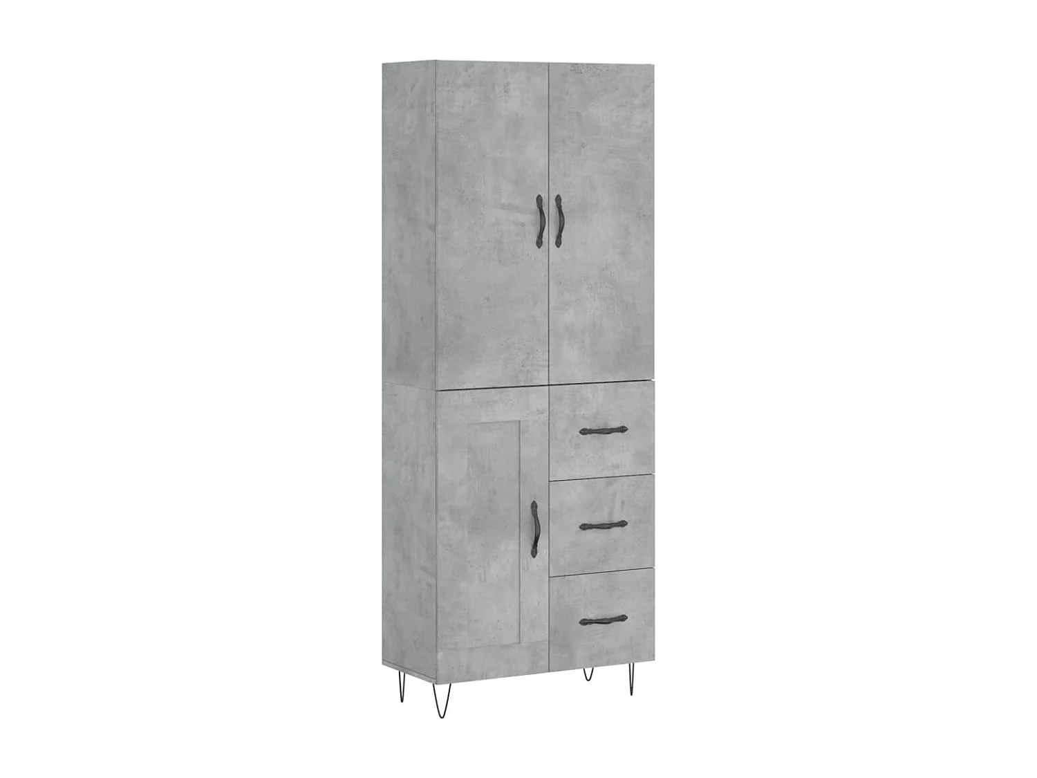 Buffet haut Gris béton 69,5x34x180 Bois d'ingénierie
