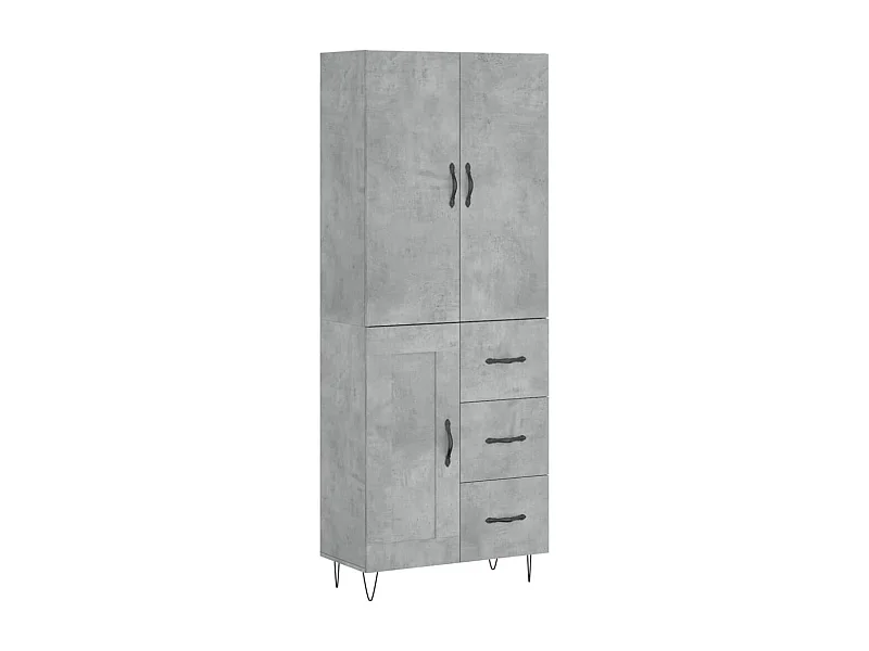 Buffet haut Gris béton 69,5x34x180 Bois d'ingénierie