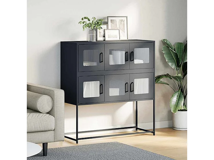 Buffet anthracite 100,5x39x107 acier laminé à froid