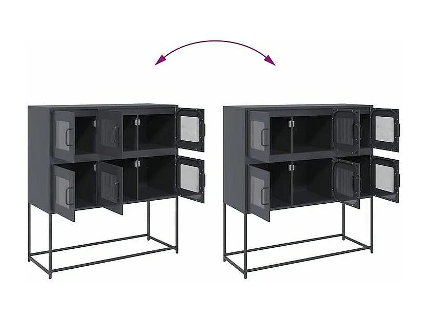 Buffet anthracite 100,5x39x107 acier laminé à froid