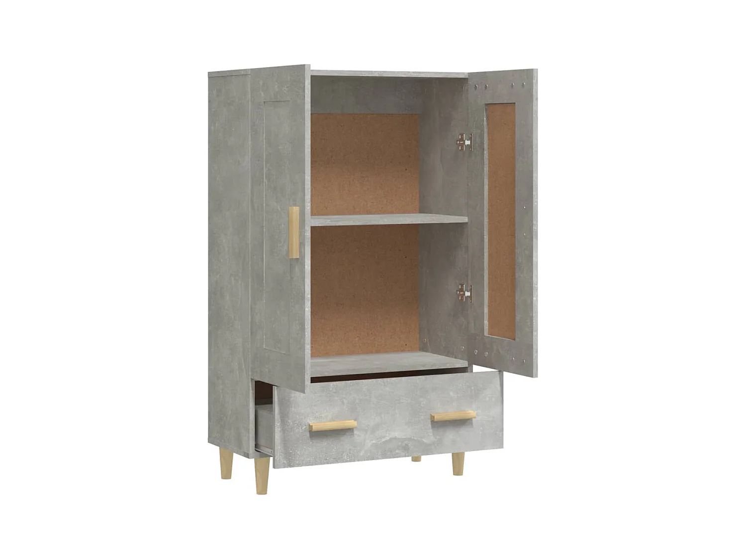 Buffet haut Gris béton 70x31x115 Bois d'ingénierie