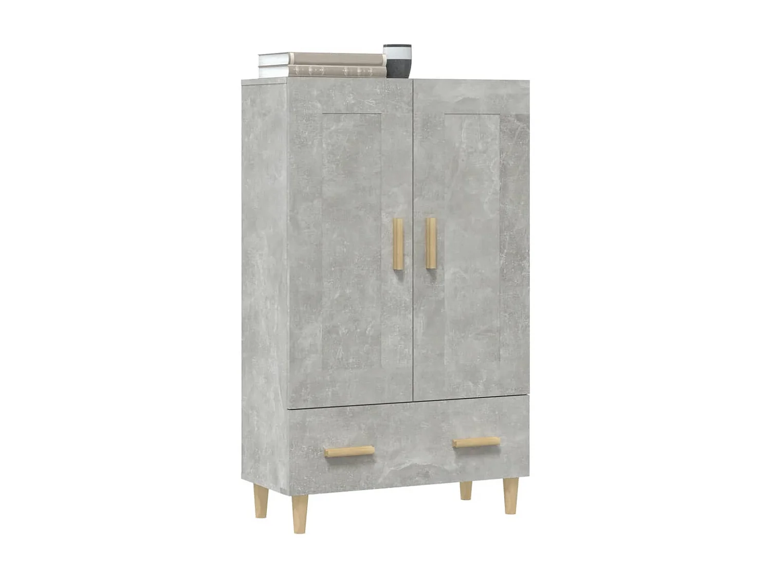 Buffet haut Gris béton 70x31x115 Bois d'ingénierie