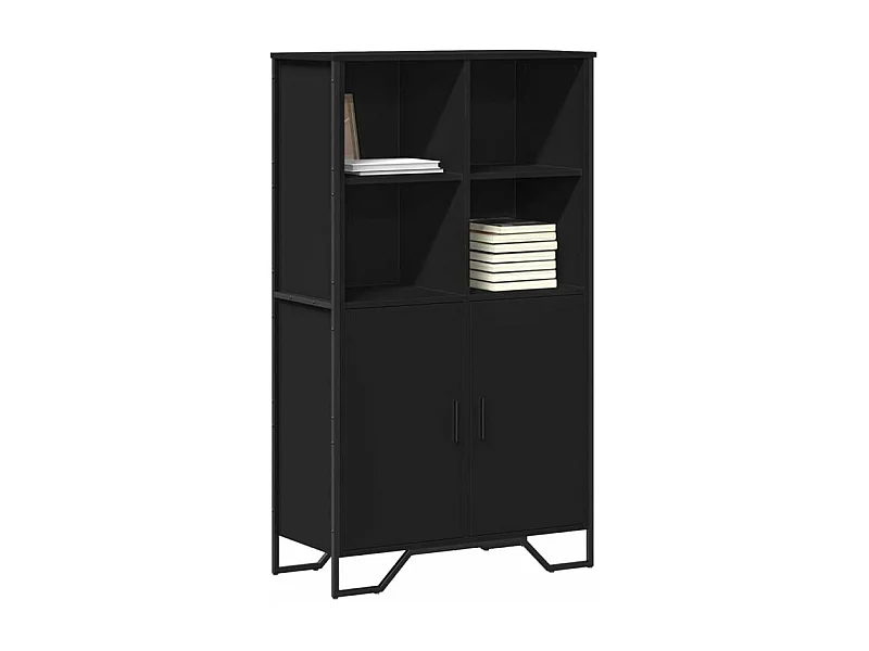Buffet haut noir 79,5x35,5x137,5 bois d'ingénierie
