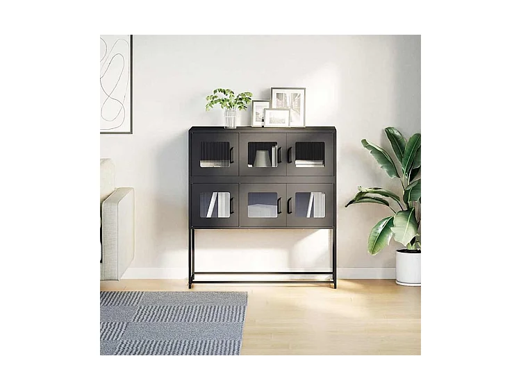 Buffet noir 100,5x39x107 acier laminé à froid