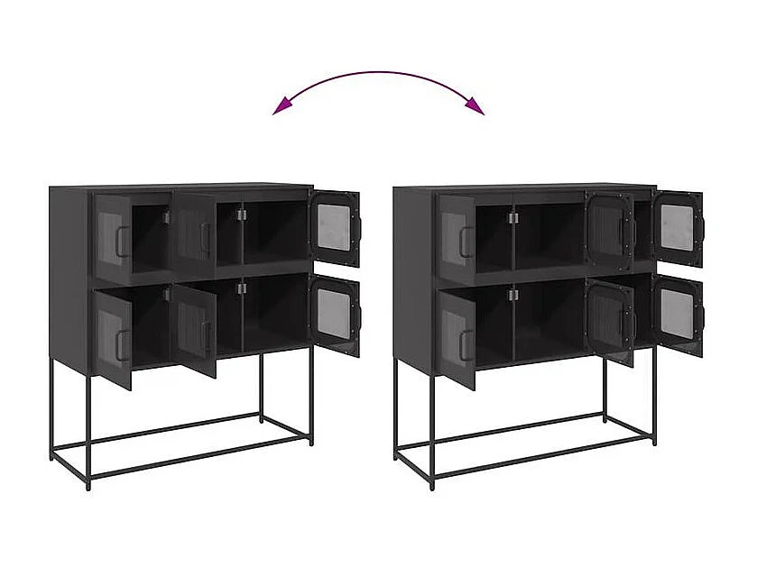 Buffet noir 100,5x39x107 acier laminé à froid